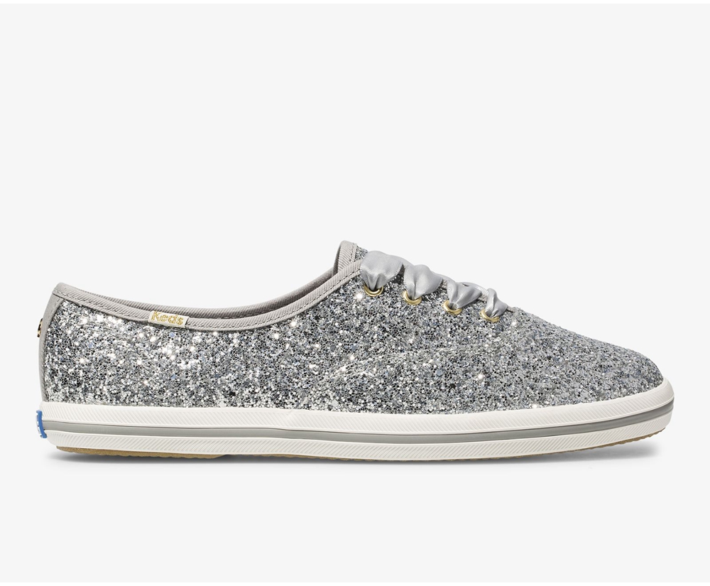 Mexico - Tenis Mujer Online - Keds Kate Spade New York Champion Glitter Plateados