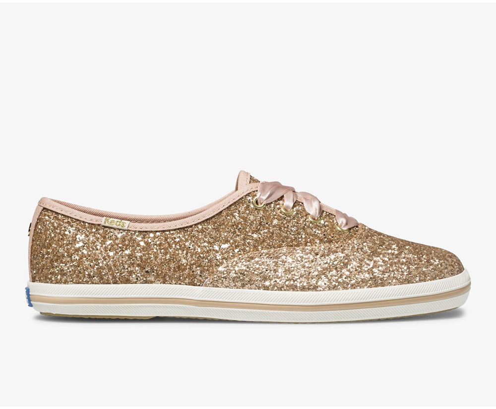 Keds Mexico - Tenis Keds Mujer Online Keds Kate Spade New York Champion Glitter Dorados